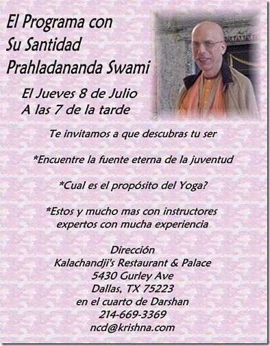Prahladananda Swami spanish program
